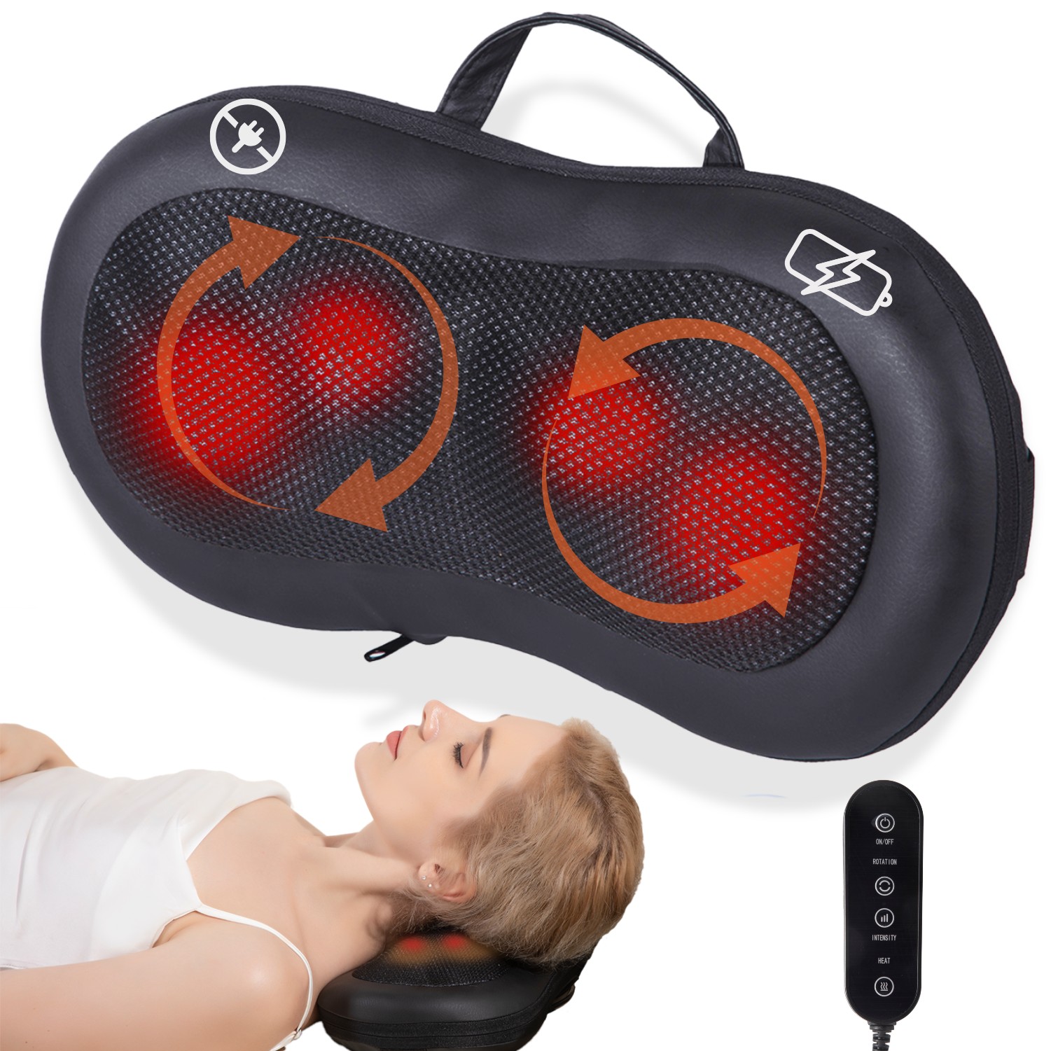 AERLANG Mothers Day Gifts for Mom Cordless Back Massager with Heat Neck Massager for Pain Relief Deep Tissue