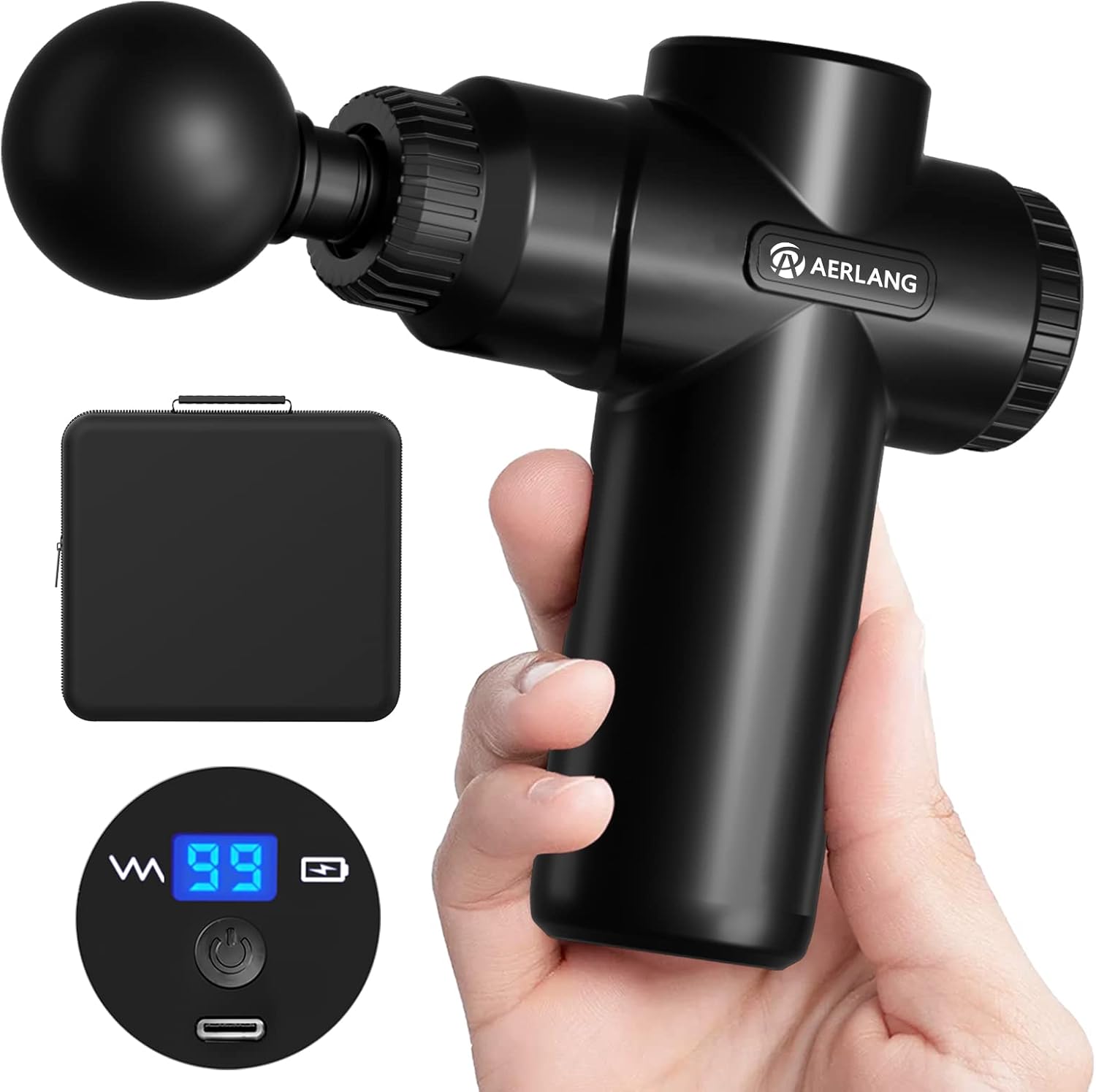 AERLANG Mother Day Mom Gifts Mini Massage Gun,Muscle Deep Tissue Massager Gun Black