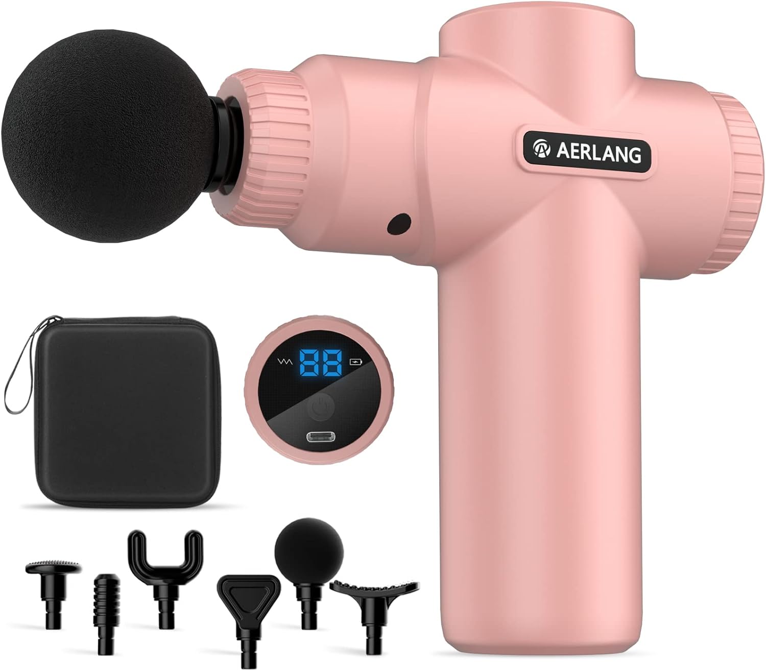 AERLANG Mini Massage Gun-Pink，Muscle Deep Tissue Massager Gun